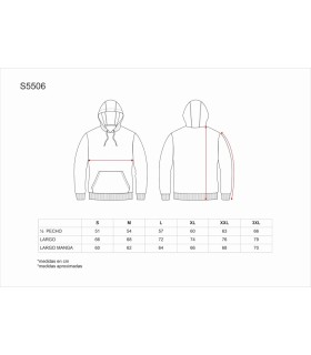 Sudadera tipo canguro unisex con capucha S5506. Workteam20