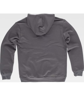 Sudadera bicolor tipo canguro unisex con capucha S5570. Workteam4