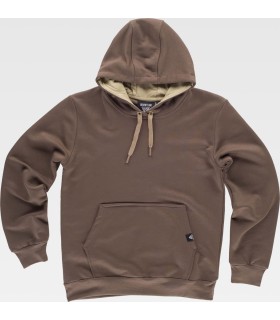 Sudadera bicolor tipo canguro unisex con capucha S5570. Workteam7