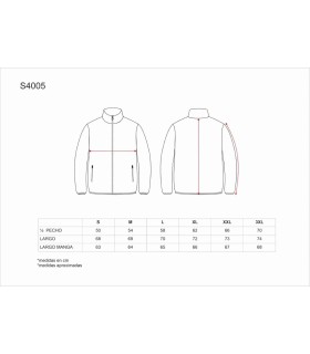 Chaqueta Polar con bolsillos y cierre de cremallera S4005. Workteam15