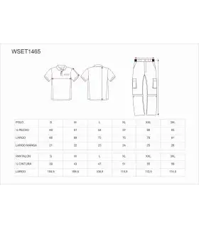 Conjunto Pantalón, Polo y Guantes WSET1465. Workteam9
