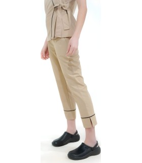 Pantalón tobillero de mujer con cintura elástica B9520. Workteam6
