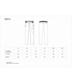 Pantalón elástico con bolsillo en pierna B6910. Workteam9