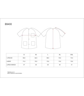 Casaca unisex de cierre botones B9400. Workteam7
