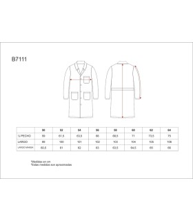 Bata unisex de algodón B7111. Workteam3