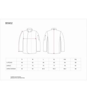 Chaqueta de cocina lavable a 65º B5902. Workteam5