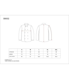 Chaqueta de cocina de doble botón B9002. Workteam5