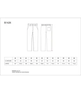 Pantalón en tejido de pata de gallo B1426. Workteam3