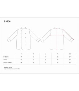 Chaqueta de cocina unisex combinada B9206. Workteam7