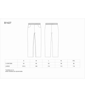Pantalón de cocina recto B1427. Workteam4