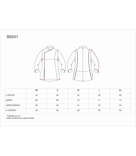 Chaqueta para cocina de mujer B9241. Workteam3