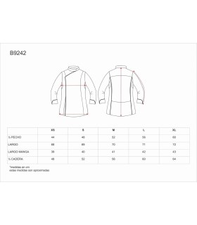 Chaqueta para cocina de mujer B9242. Workteam3