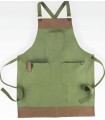 Delantal en tejido canvas combinado con piel vegana M740. Workteam3