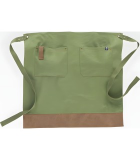 Delantal en tejido canvas combinado con piel vegana M741. Workteam2