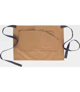 Delantal corto en tejido Canvas con cintas vaqueras M713. Workteam1