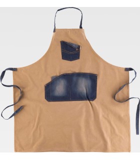 Delantal tejido Canvas combinado con vaquero M720. Workteam1