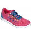 Zapatilla deportiva P4001 de rejilla con cordones. Suela EVA en blanco. Workteam