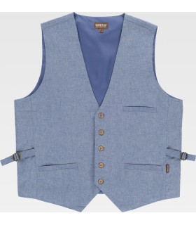 Chaleco vaquero con ajuste trasero B9034. Workteam1