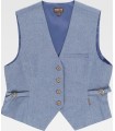 Chaleco entallado vaquero con ajustes laterales B9036. Workteam1