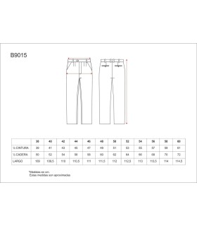 Pantalón de vestir recto con pinzas B9015. Workteam9