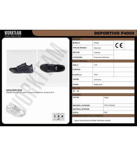 Zapatilla deportiva de rejilla con cordones P4009. Workteam7