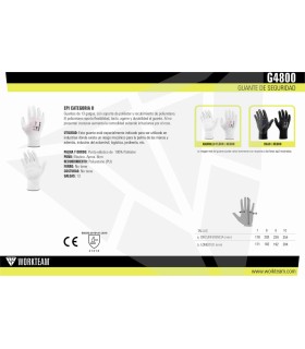 Guante con recubrimiento de poliuretano G4800. Workteam4