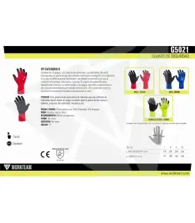 Guante con recubrimiento de nitrilo microporoso G5021. Workteam7