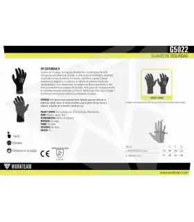 Guante con recubrimiento de nitrilo microporoso G5022. Workteam3