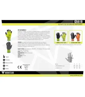 Guante con recubrimiento de nitrilo microporoso G5510. Workteam5