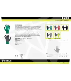 Guante de látex rugoso G6000. Workteam11