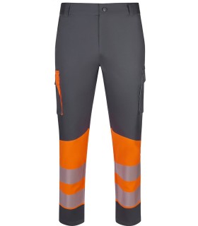 Pantalón de alta visibilidad stretch, reciclado y cinta segmentada 303032S. Velilla7