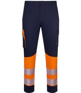 Pantalón de alta visibilidad stretch, reciclado y cinta segmentada 303032S. Velilla15