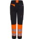 Pantalón de mujer alta visibilidad stretch, reciclado y cinta segmentada 303032SW. Velilla2