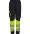 Pantalón de mujer alta visibilidad stretch, reciclado y cinta segmentada 303032SW. Velilla3