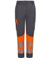 Pantalón de mujer alta visibilidad stretch, reciclado y cinta segmentada 303032SW. Velilla7