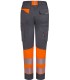 Pantalón de mujer alta visibilidad stretch, reciclado y cinta segmentada 303032SW. Velilla8