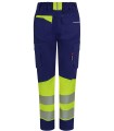 Pantalón de mujer alta visibilidad stretch, reciclado y cinta segmentada 303032SW. Velilla12