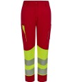 Pantalón de mujer alta visibilidad stretch, reciclado y cinta segmentada 303032SW. Velilla13