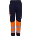 Pantalón de mujer alta visibilidad stretch, reciclado y cinta segmentada 303032SW. Velilla15