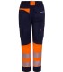 Pantalón de mujer alta visibilidad stretch, reciclado y cinta segmentada 303032SW. Velilla16