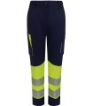 Pantalón de mujer alta visibilidad stretch, reciclado y cinta segmentada 303032SW. Velilla17