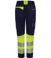 Pantalón de mujer alta visibilidad stretch, reciclado y cinta segmentada 303032SW. Velilla18
