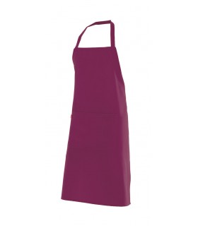 Delantal con peto 404204 unisex. Con bolsillo. Velilla burdeos