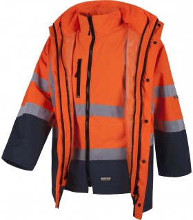 Parka de alta visibilidad impermeable 4 en 1 C3745. Workteam2