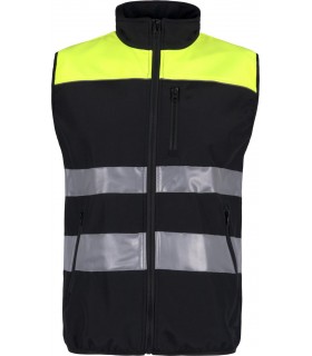 Chaleco reflectante con tejido Workshell C2921. Workteam1