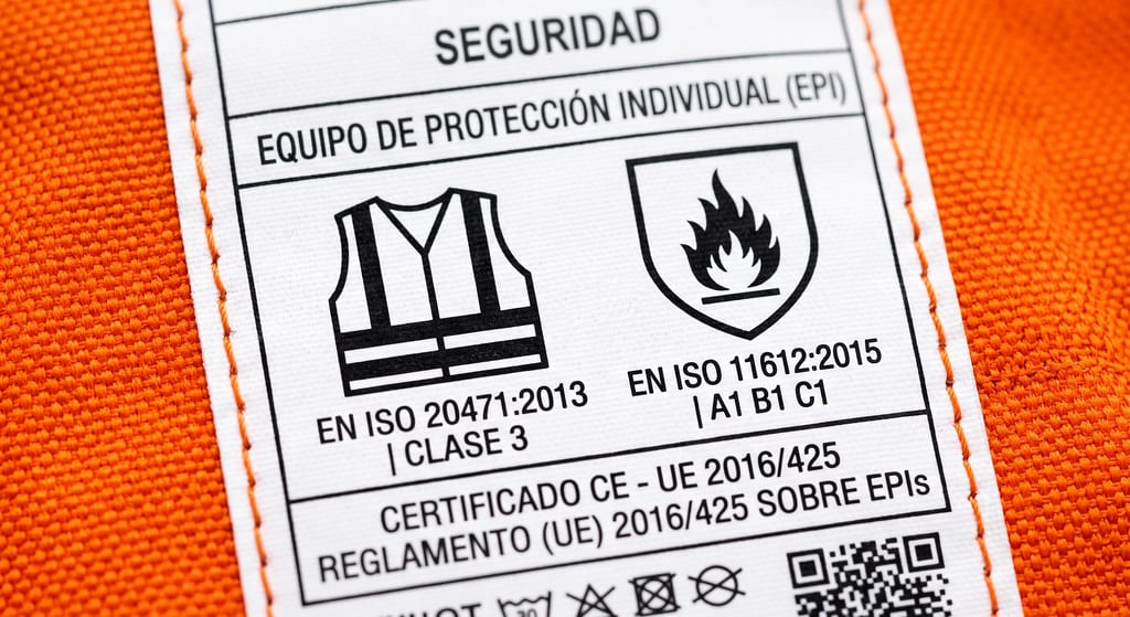 Revisión de etiquetas de homologación en ropa industrial
